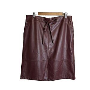 Liz Claiborne Women's Burgundy Wine Poly Faux Leather Skirt